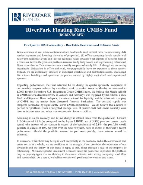 rcrfx|RCRFX – Price – RiverPark Floating Rate CMBS Retail.
